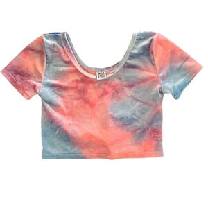 Wild Rich Kids Crop Top Girls size 11/12 pink purple crushed velvet